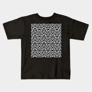 Black and white seamless triangular shaped patterns Kids T-Shirt